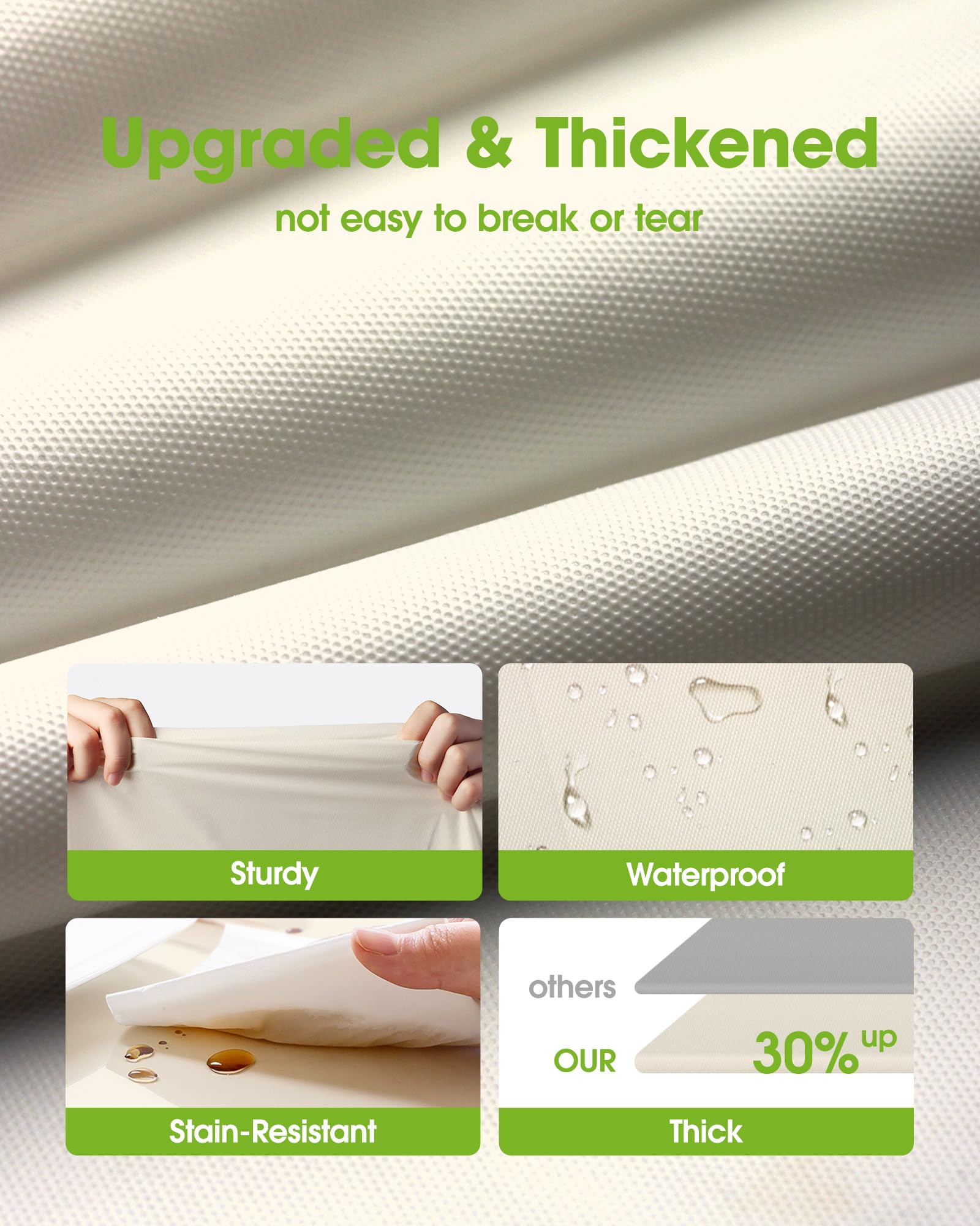 Pureegg plastic tablecloth waterproof and stain-resistant for mess-free parties.