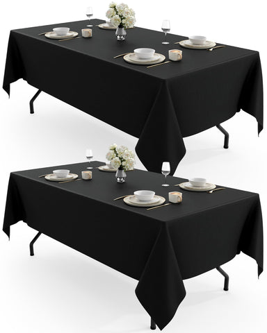 Pureegg rectangle table cloth 60x102 inches, black adds elegance while protecting surfaces.