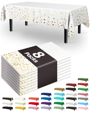 Pureegg rectangle tablecloth 54x108 in white and gold for versatile coverage.