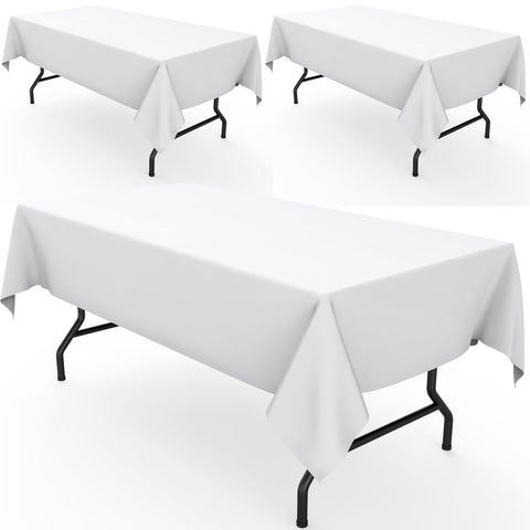 Pureegg rectangle tablecloth 60x102 white with wrinkle-resistant fabric for polished dining.