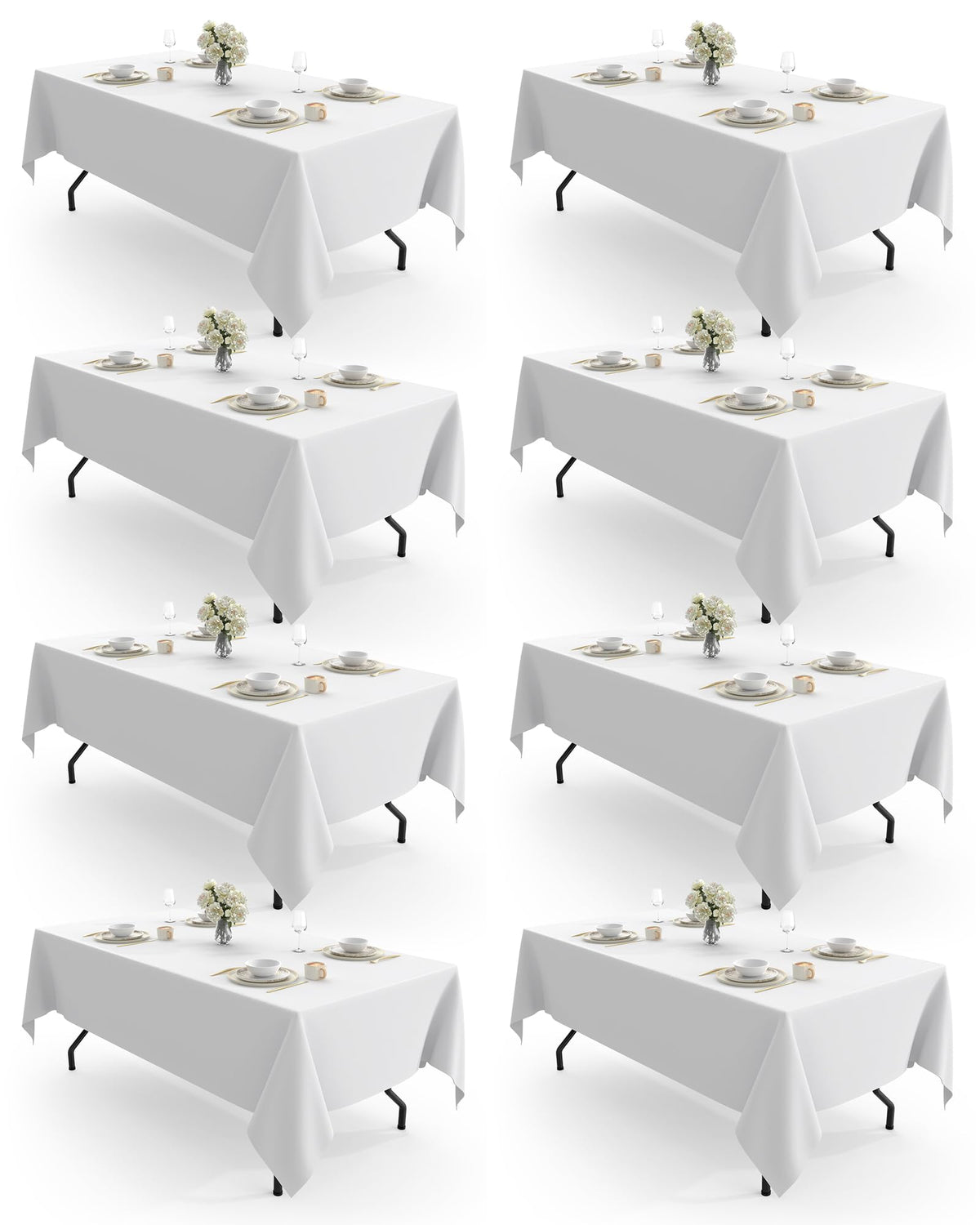 Pureegg rectangle tablecloth 60x84 white on table for a clean dining surface