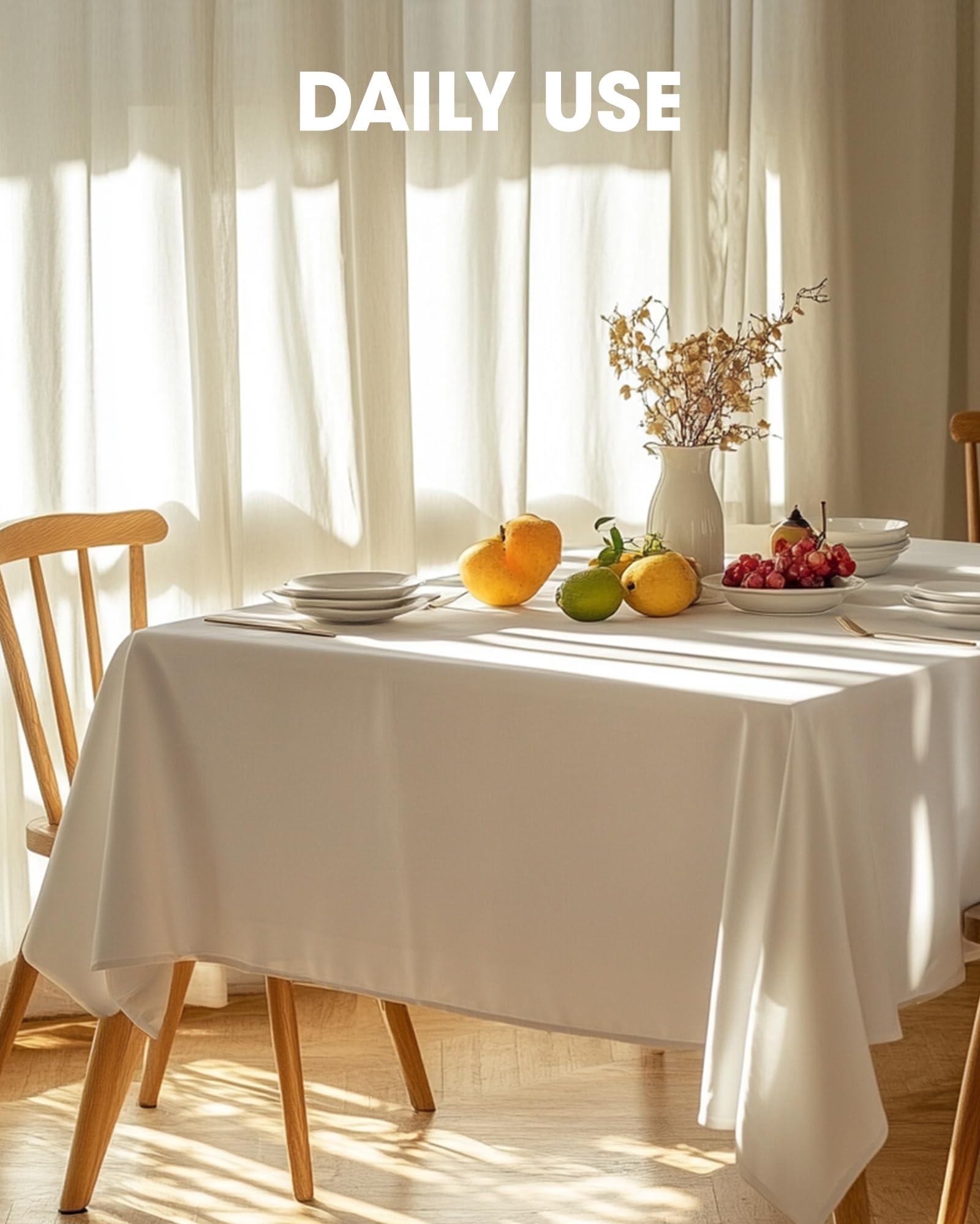 Pureegg banquet-use fits rectangular tables for weddings, parties, and events.