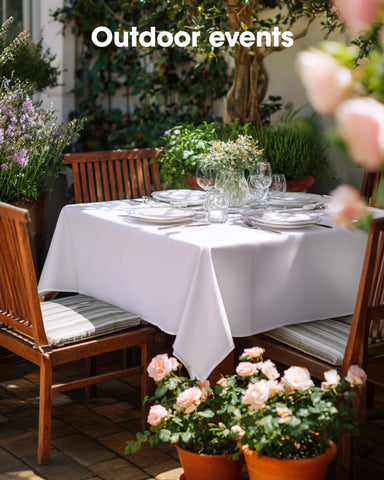 Pureegg rectangle tablecloth closeup showing soft, durable fabric