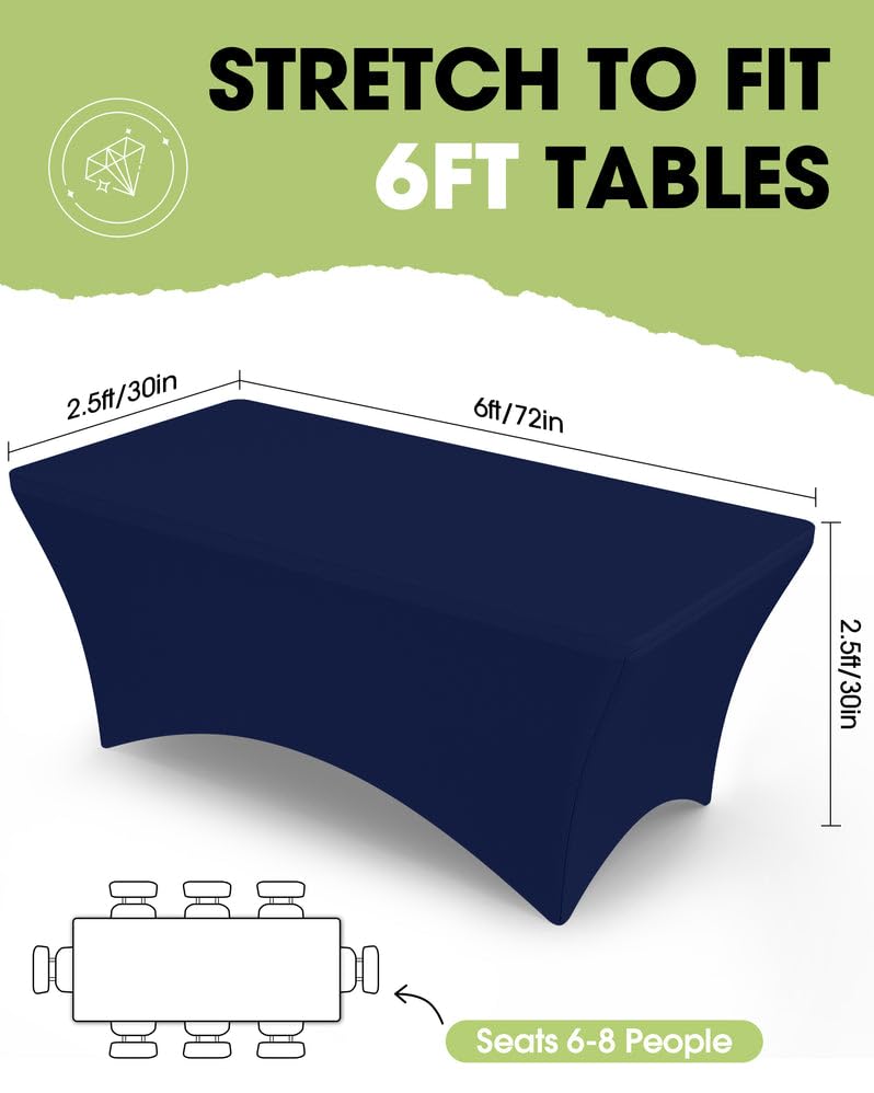 Pureegg 6ft table cloth highlighting elastic pockets that keep outdoor tables secure.