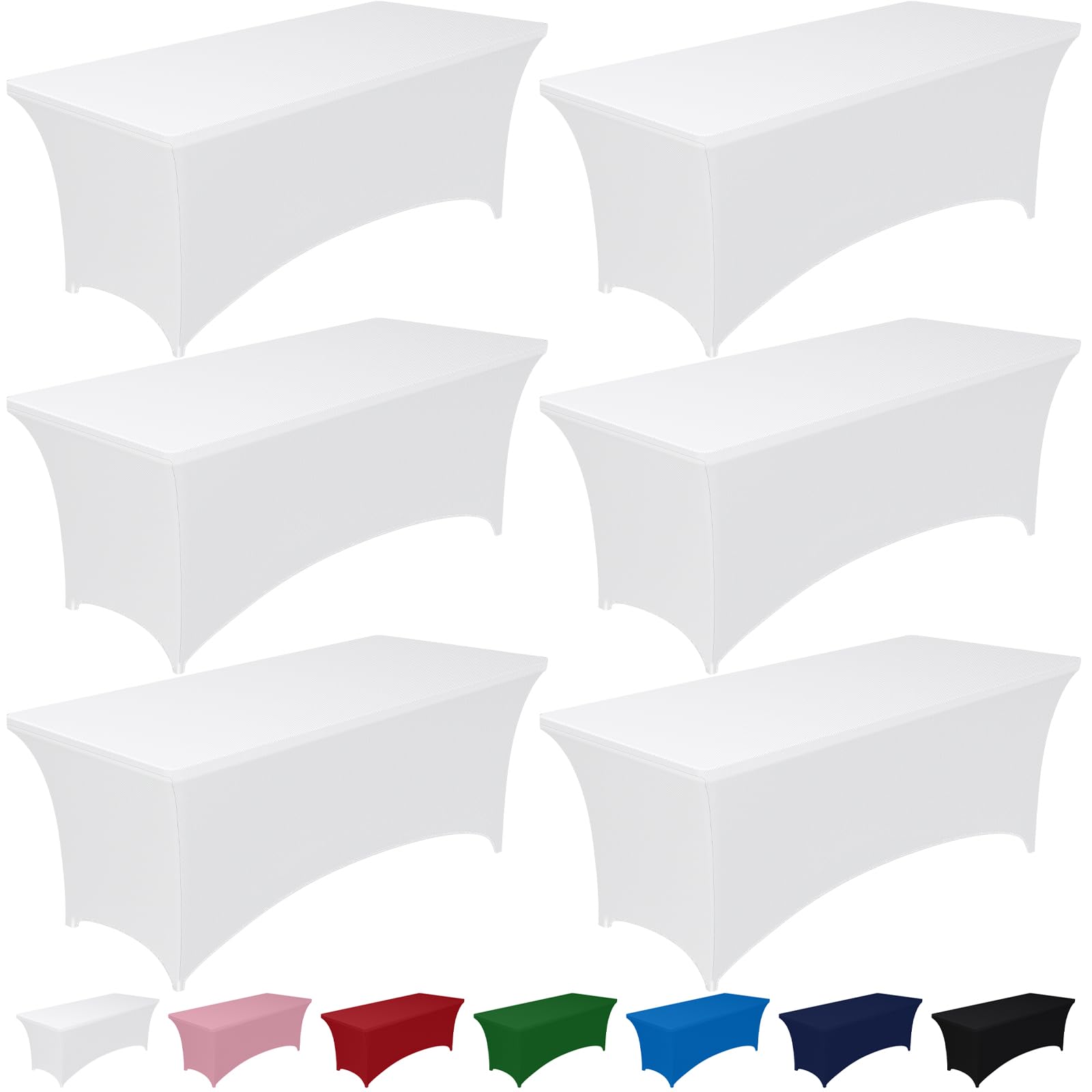 Pureegg spandex tablecloth on a 6ft rectangle table for a sleek setup.