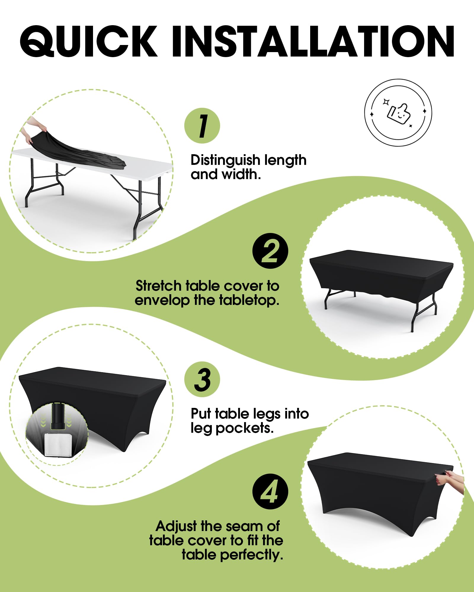 Outdoor banquet setup with Pureegg tablecloth resisting breeze
