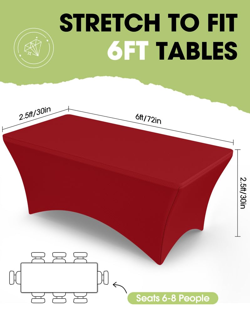 Pureegg spandex tablecloth tightly fitted to 6ft table