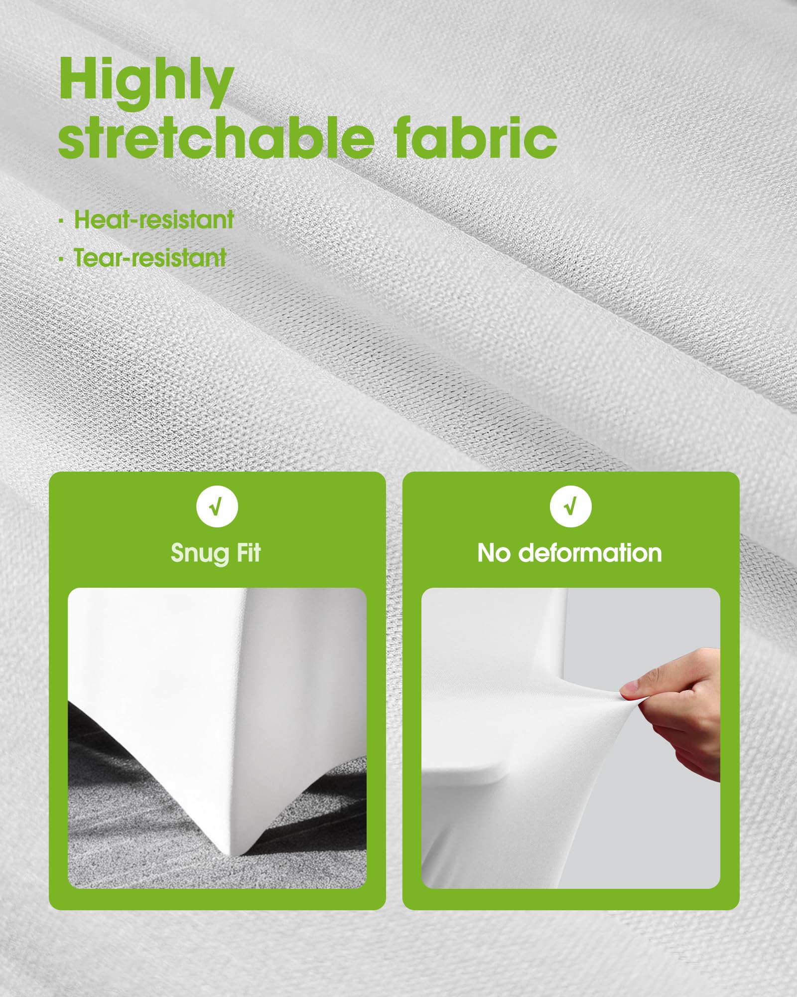Pureegg Spandex tablecloth twin-needle stitching detail for durability