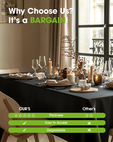 Pureegg waterproof table cloth protects surfaces during meals