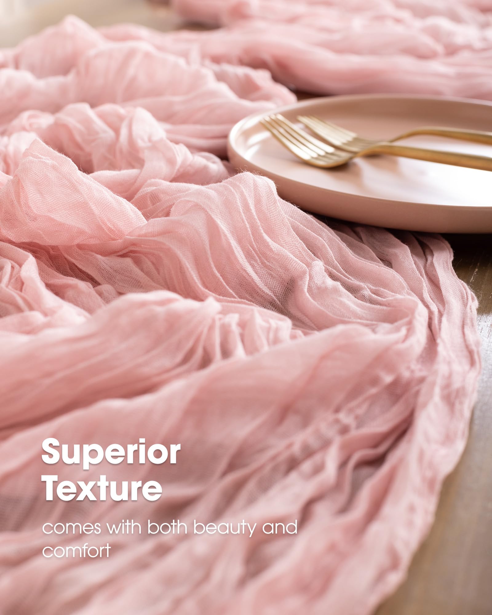 Pureegg table runner draped on a long table enhances event ambiance.
