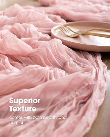 Pureegg table runner draped on a long table enhances event ambiance.