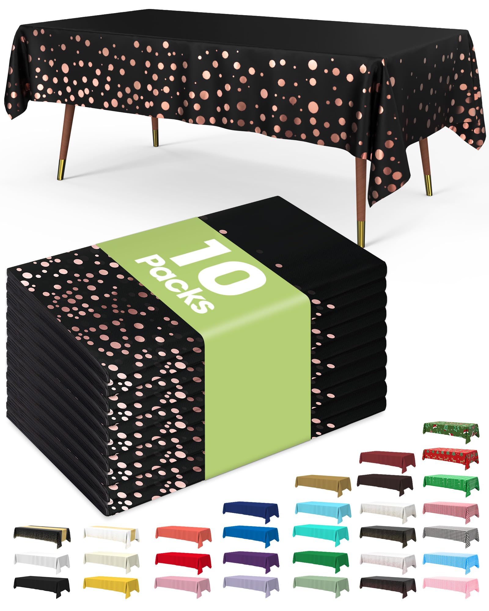 Pureegg disposable tablecloth in black 54x108 on a dining table for clean protection