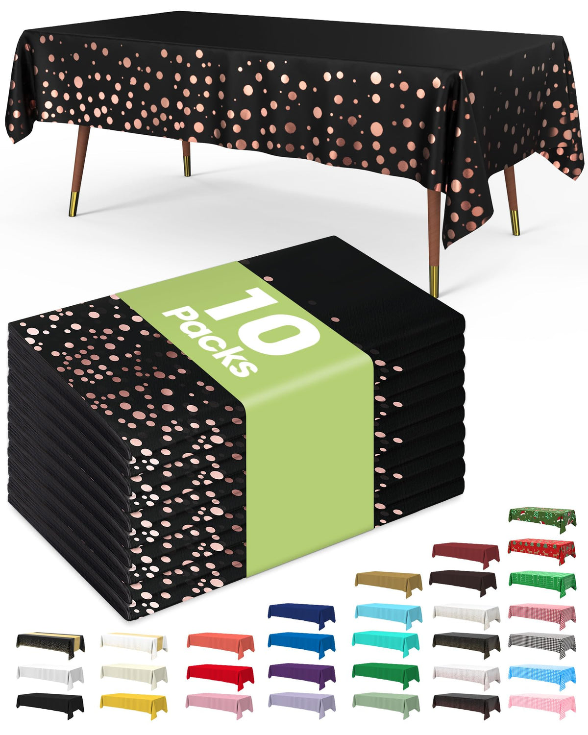 Pureegg disposable tablecloth in black 54x108 on a dining table for clean protection