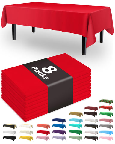 Pureegg tablecloth red 54x108 for rectangular tables, durable and spill resistant