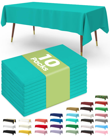 Pureegg 54x108 teal tablecloth pack, budget-friendly disposable cover for parties