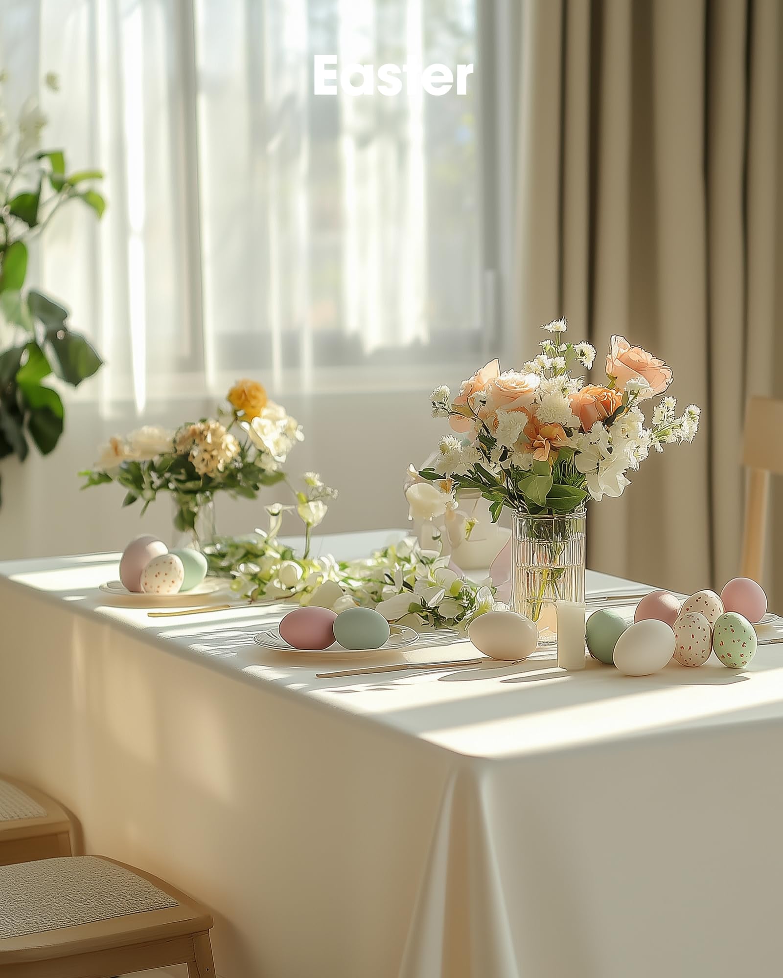 Pureegg dining table with cream cover for simple wipe-clean care.