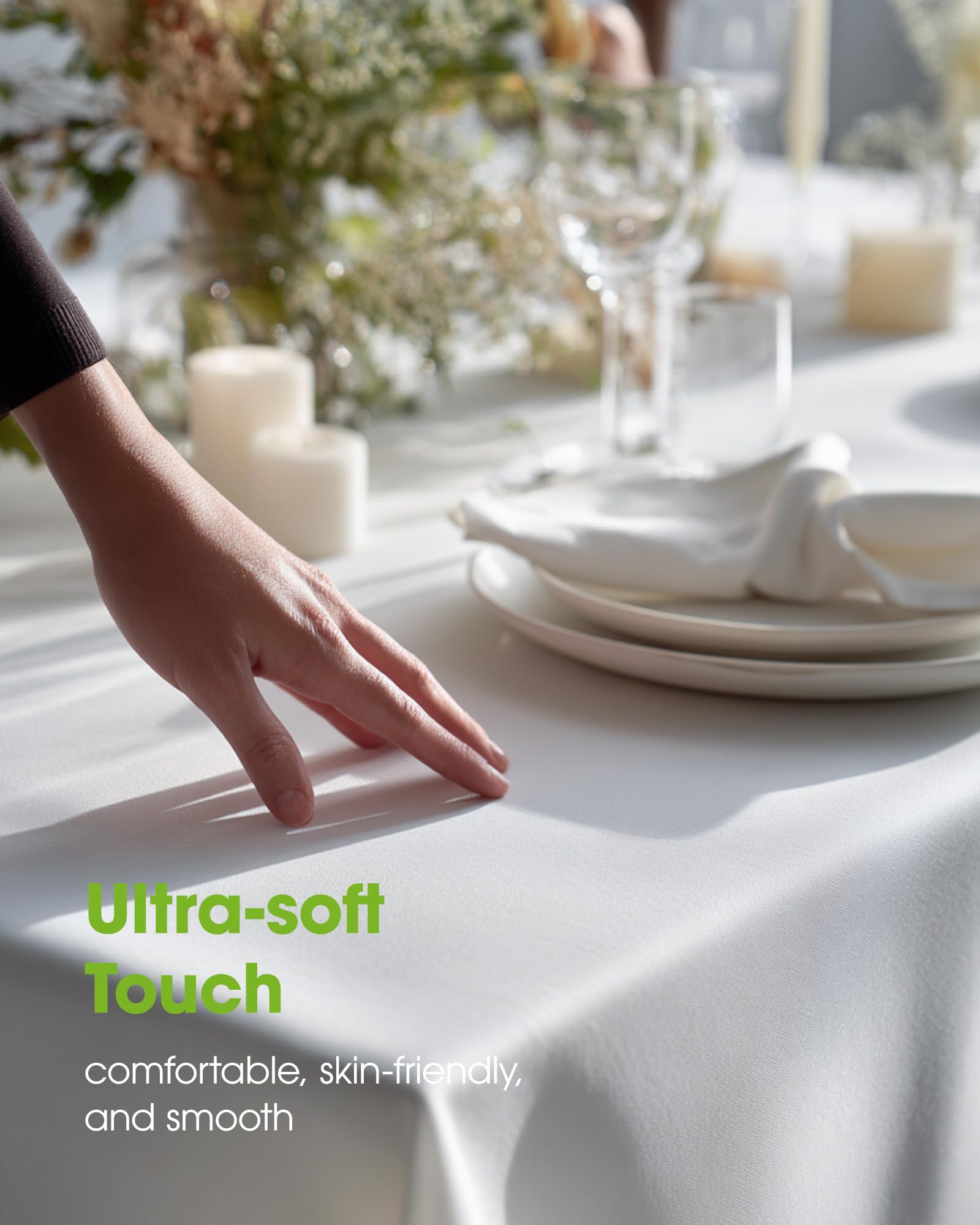 Pureegg tablecloth with durable polyester weave stands up to use