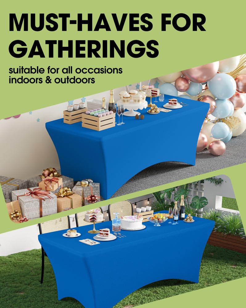 Pureegg tablecloth with elastic leg pockets offers secure fit during windy outdoor setups.