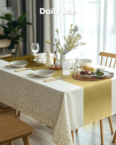Pureegg tablecloth stays flat for neat, professional table settings