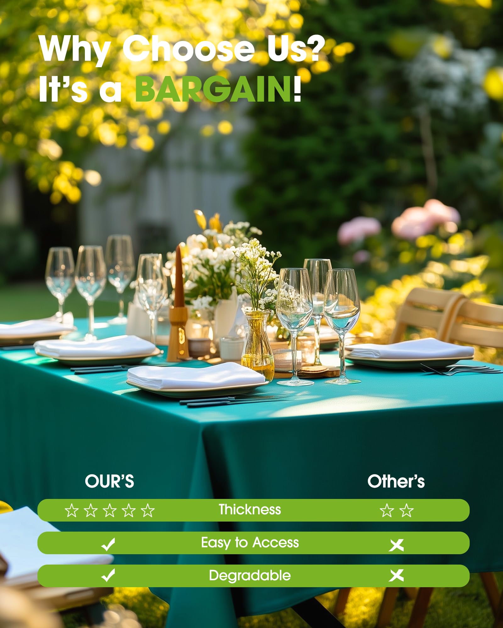 Pureegg teal disposable cover used for a buffet arrangement