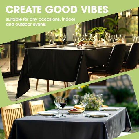 Pureegg black tablecloth for indoor parties