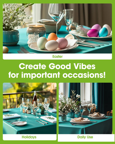 Pureegg teal disposable tablecloth for outdoor picnic setup