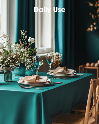 Pureegg teal rectangular table coverage enhancing color and protection