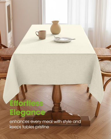 Pureegg tablecloth with stain-resistant fabric keeps dining surfaces clean after celebrations