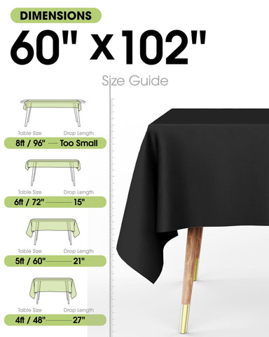 Pureegg tablecloth with wrinkle-resistant finish enhances table presentation.
