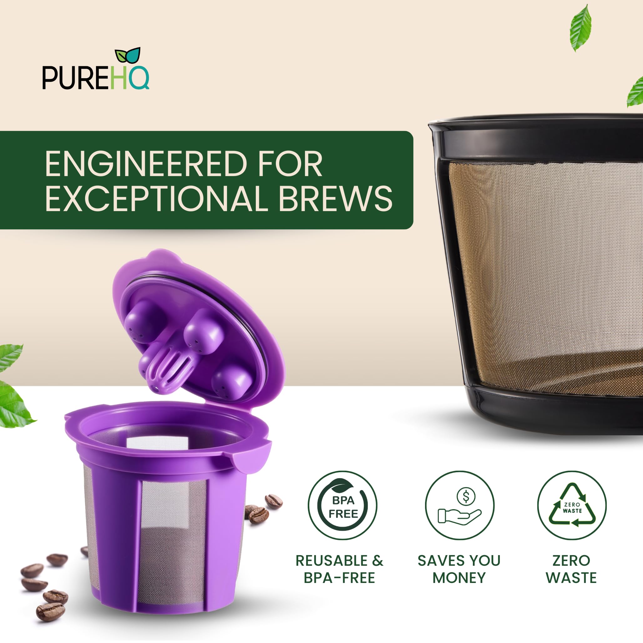 PureHQ carafe brew shot with smooth extraction and aroma.
