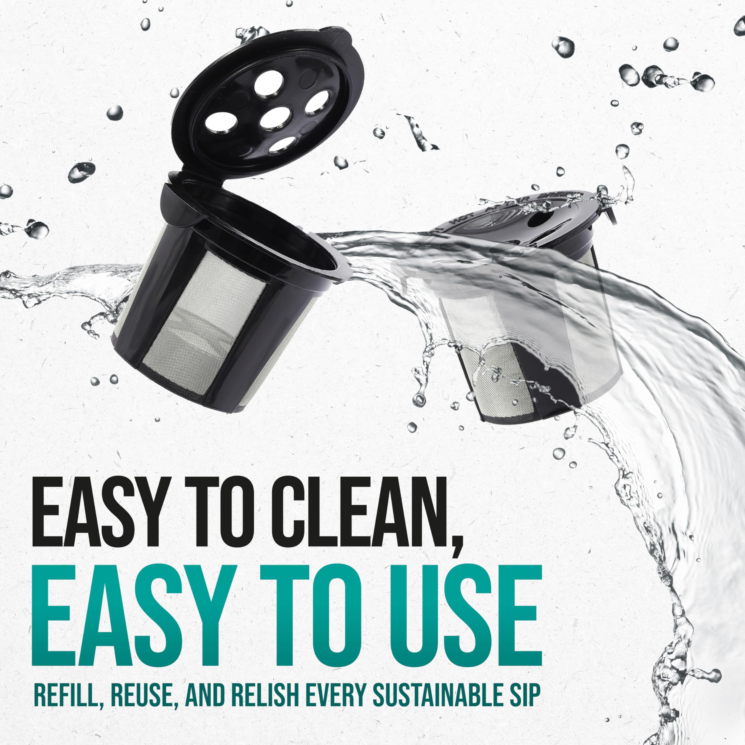 PUREHQ reusable K Cup for K Duo Gen 2 suitable for hot or iced beverages.