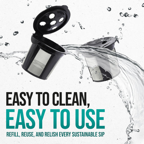 PUREHQ reusable K Cup for K Duo Gen 2 suitable for hot or iced beverages.