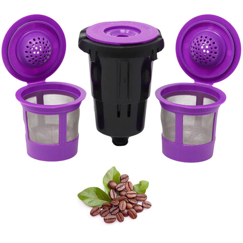 PUREHQ reusable K Cup for K-Mini with adapter enables eco-friendly brewing.