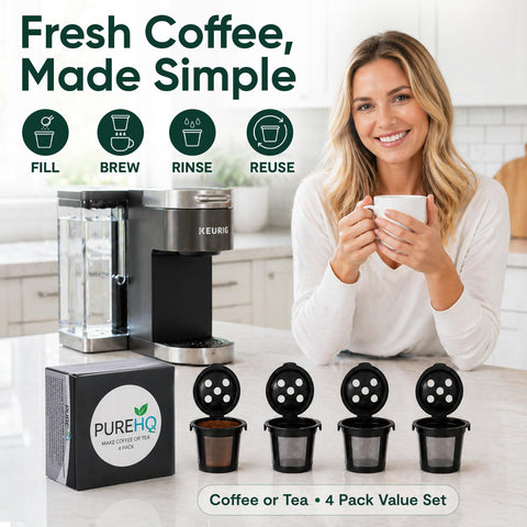 PUREHQ reusable K cup supreme-plus multistream 4-pack richer brew
