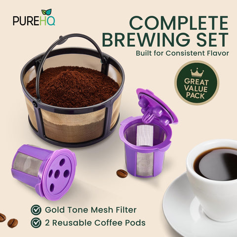 PureHQ two K cups pack for quick, pod-free refills.