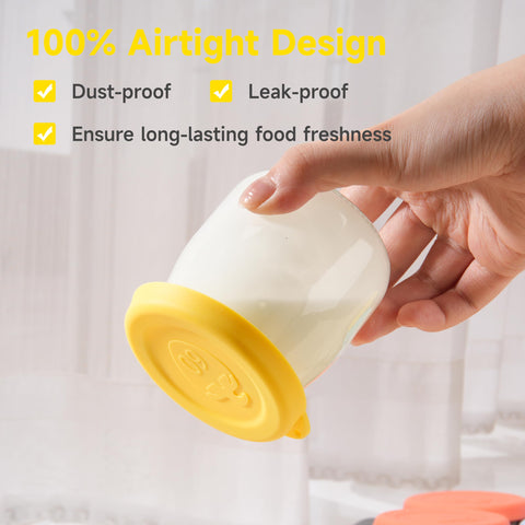 Purekra 6oz lid fits Ultimate jars for microwave-ready reheating.