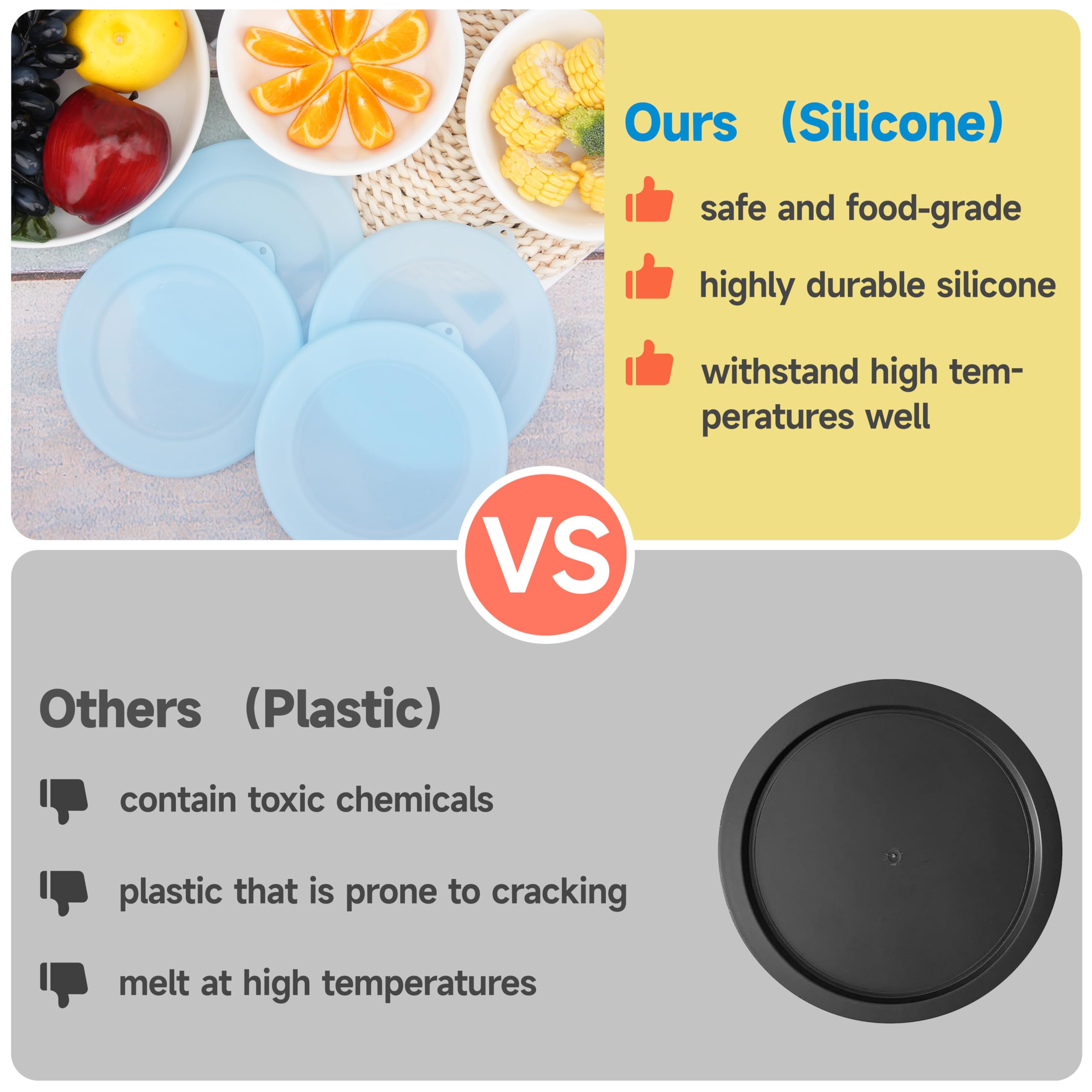 Purekra freezer-safe silicone lid for Corelle bowls