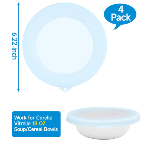 Purekra leak-proof lid fits Corelle 18oz bowls for mess-free meals