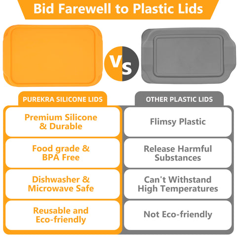 Seal-ready Purekra lid fits Pyrex 233-D for storage and transport