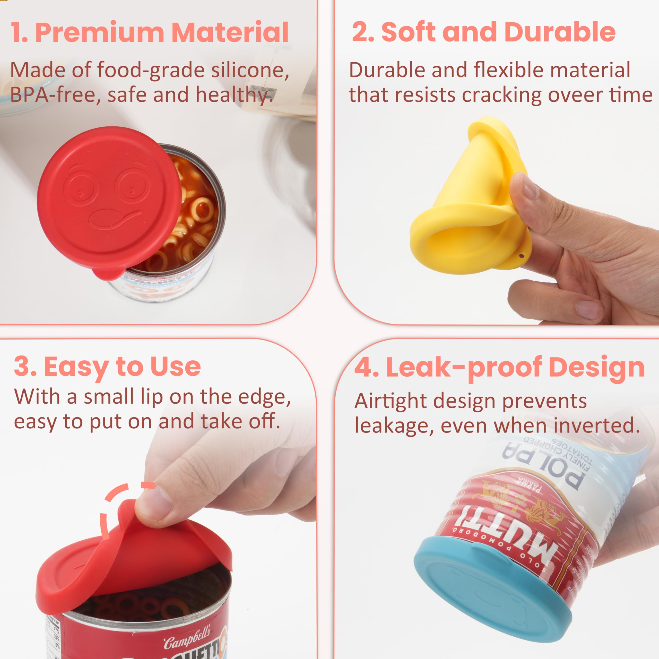 Purekra silicone can lids fit 3.5 inch cans sealing moisture and extending shelf life