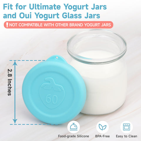 Purekra silicone lid provides airtight seal to keep yogurt fresh.