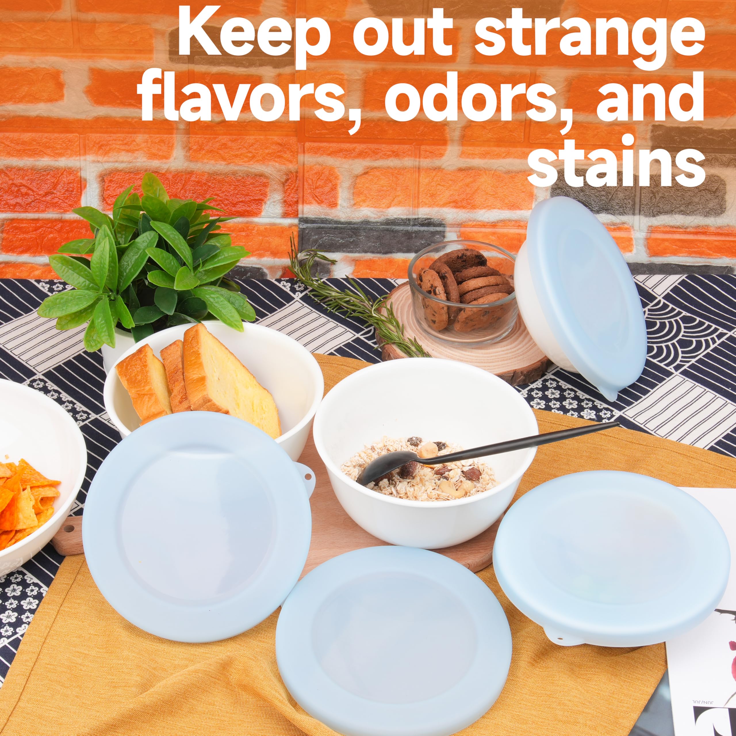 Purekra soft-touch lids for Corelle 18oz bowls