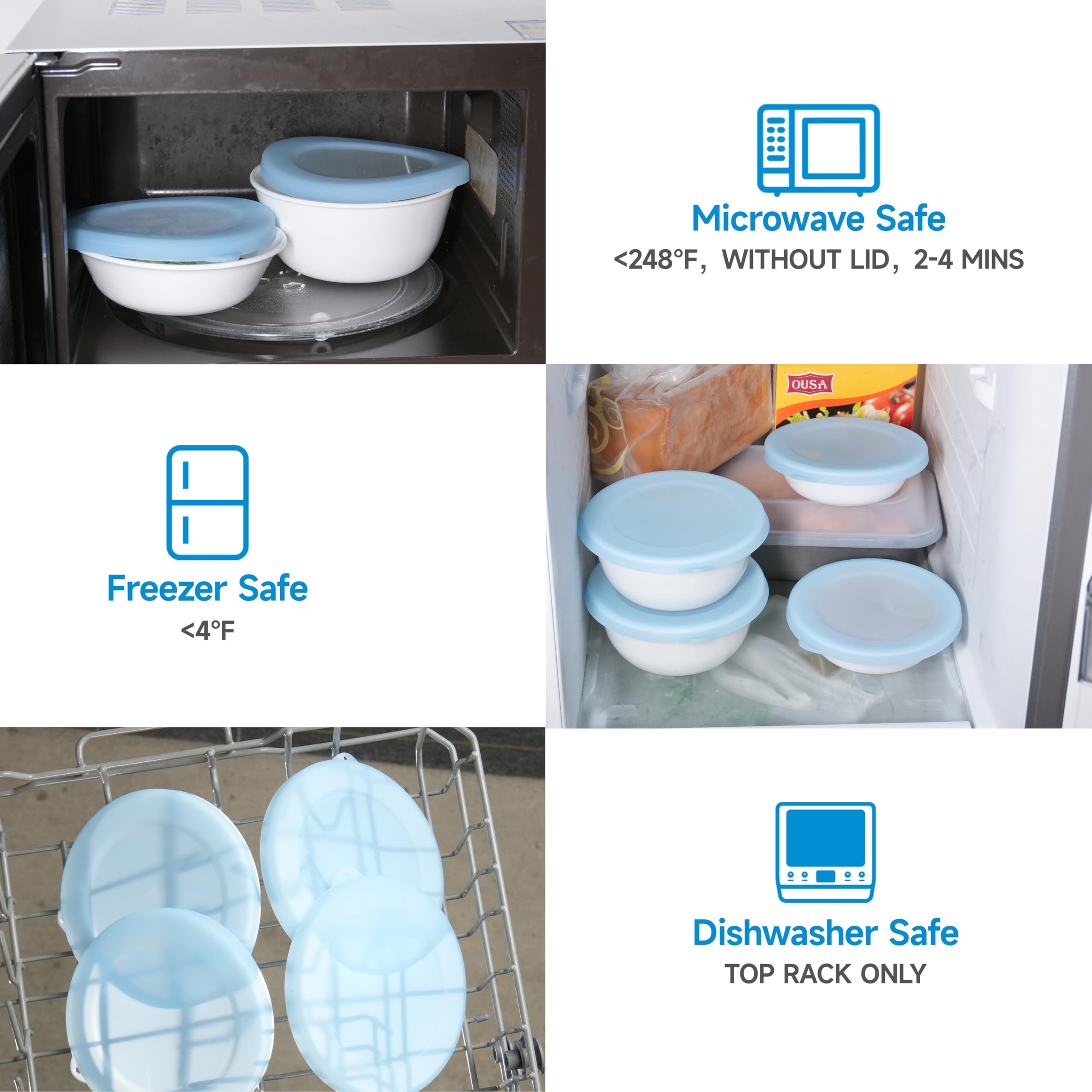 Purekra tight-fit lids for Corelle 18oz bowls