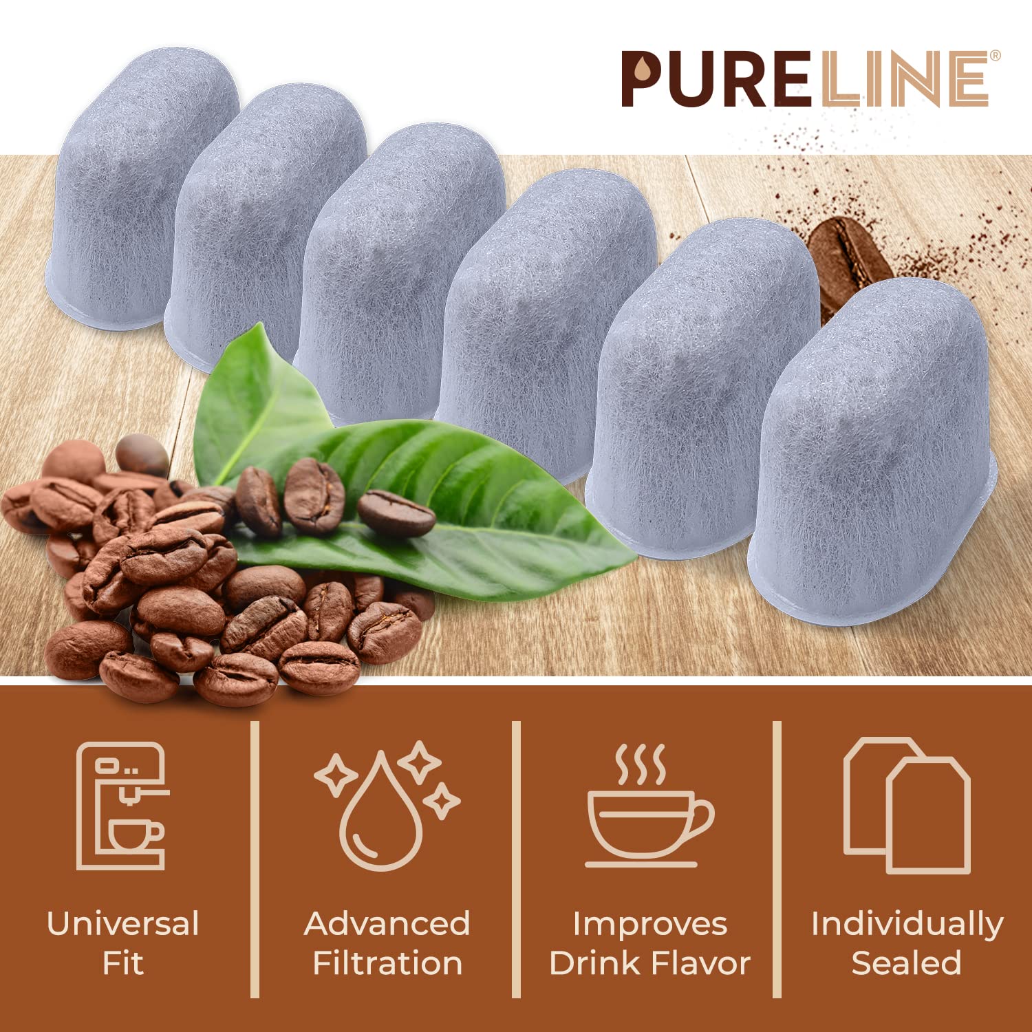 Pureline Cuisinart filter 12-pack individually wrapped to preserve freshness.