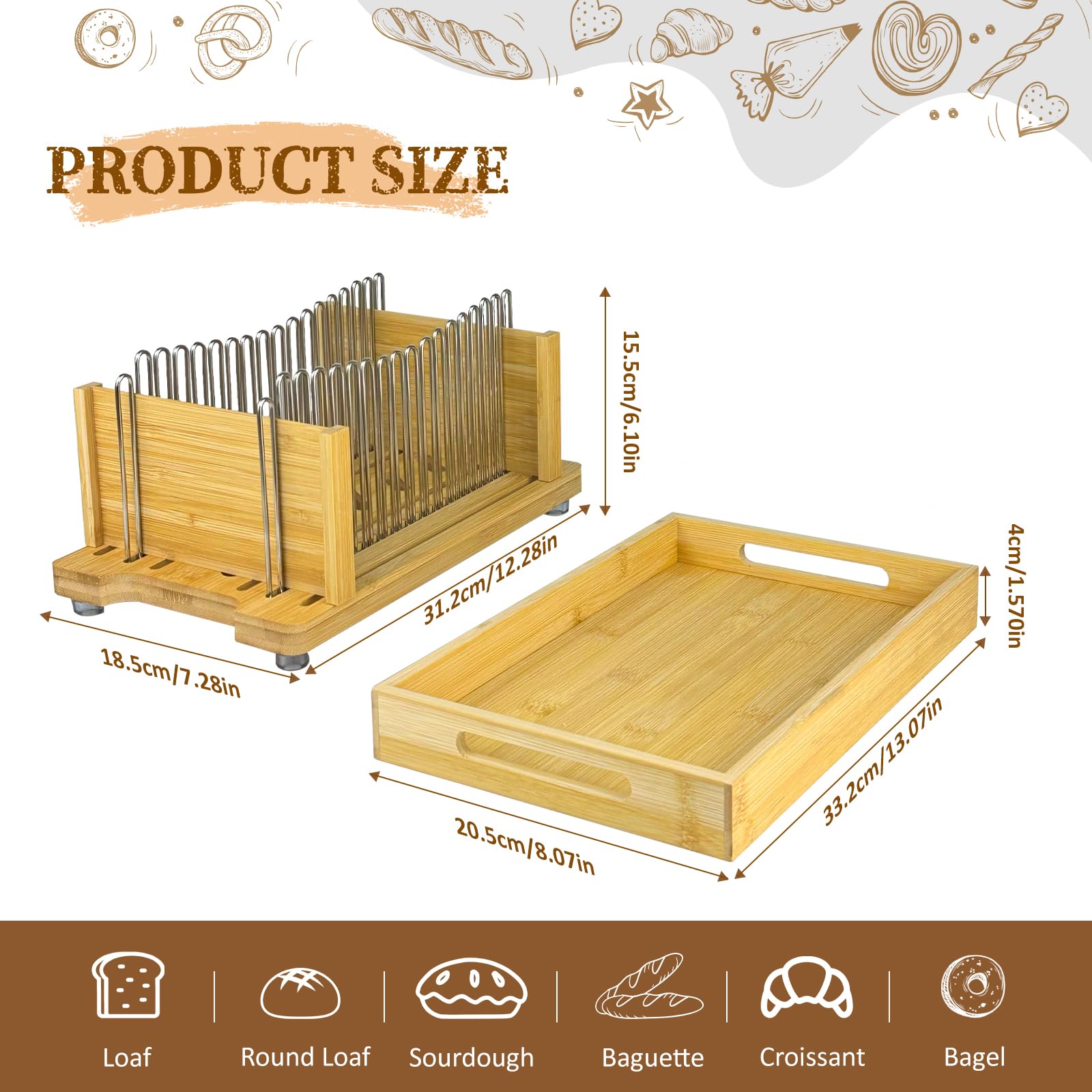 PURENJOY adjustable width and thickness guides secure bread handling for varied loaves