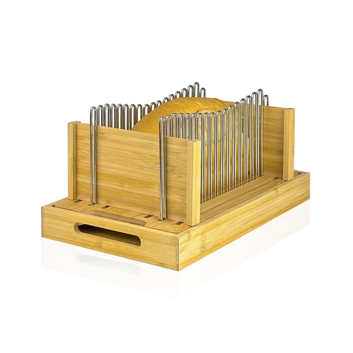 PURENJOY bamboo bread slicer rails for clean, durable slicing with minimal debris