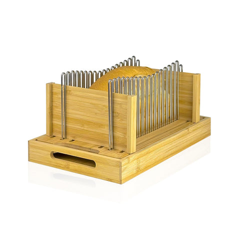 PURENJOY bamboo bread slicer rails for clean, durable slicing with minimal debris