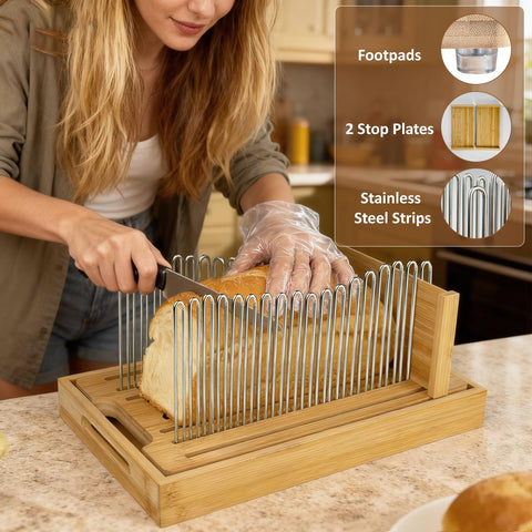 PURENJOY non-slip foot pads keep the slicer steady during use
