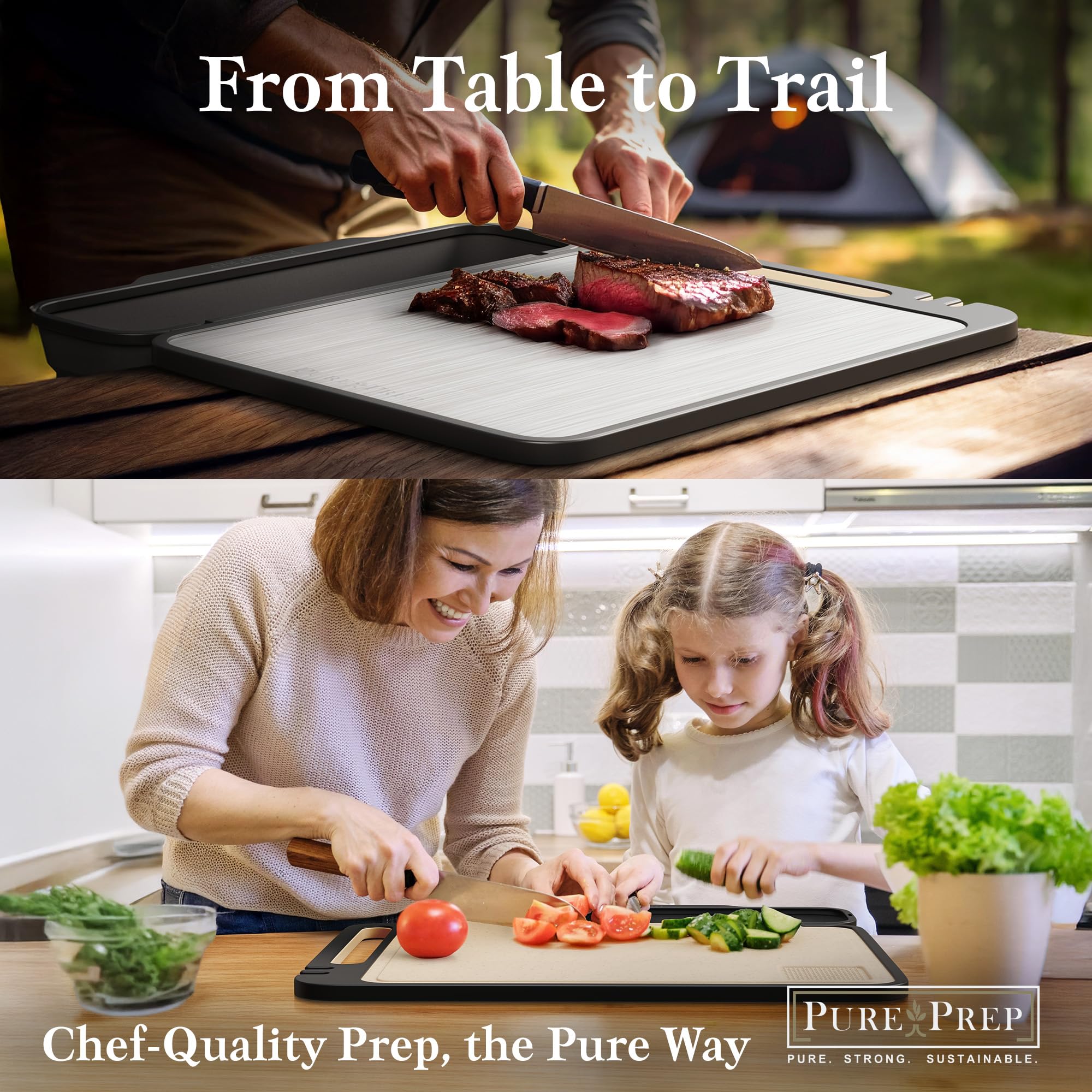 Pure Prep hanging handle design offers convenient storage after cooking