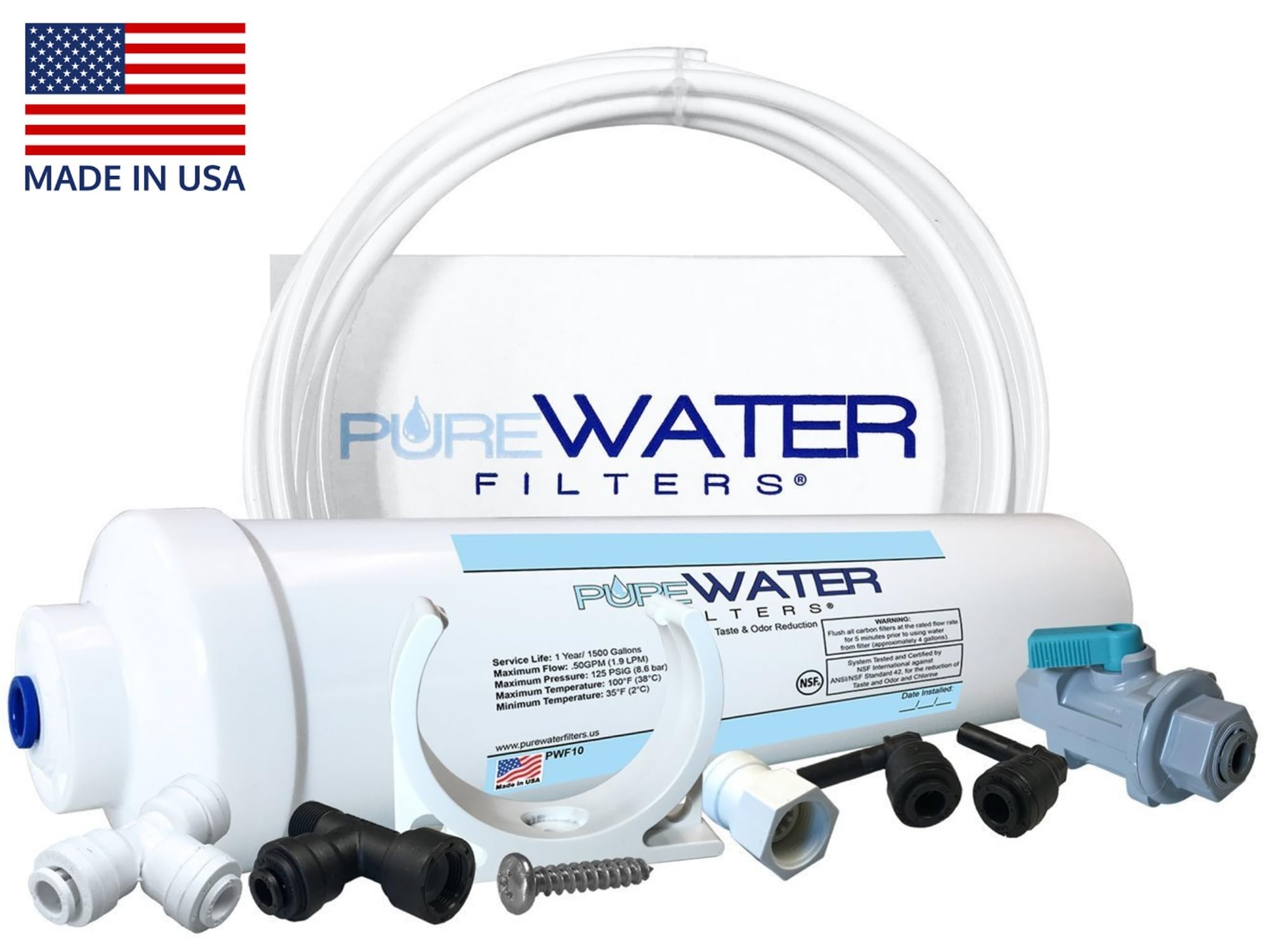 PureWater Filters kit-filtered-water-pour: steady, filtered water flow for quick brewer refills.